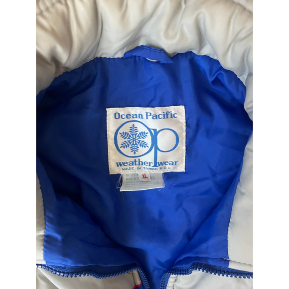 Women's Ocean Pacific Blue Gray Puffer Vest XL - Picture 4 of 10